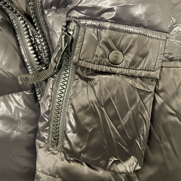 S13 Black Puffer Jacket with Faux Fur Hood - Picture 9 of 10